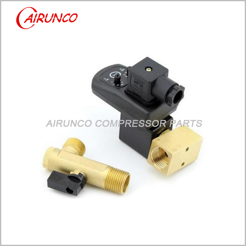 Electronic drain valve split type Port Sizes: 1/4, 3/8, 1/2